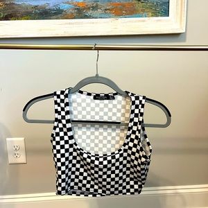 Checker print crop top